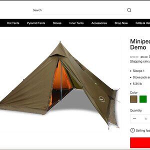 Luxe "Minipeak XL" All Season Ultralite 1-2 Person Tent w/stove jack- never used